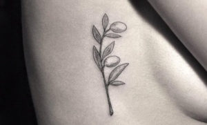 tatuaje de la rama de un olivo